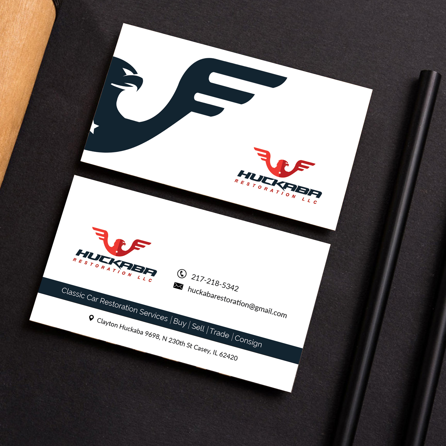 Business Card Design by M6G for Huckaba Restoration LLC  | Design #18615291