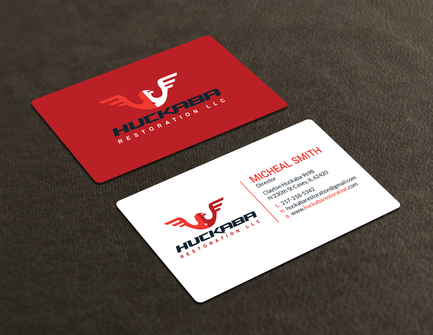 Business Card Design by Tripti Ranjan Gain for Huckaba Restoration LLC  | Design #18691269