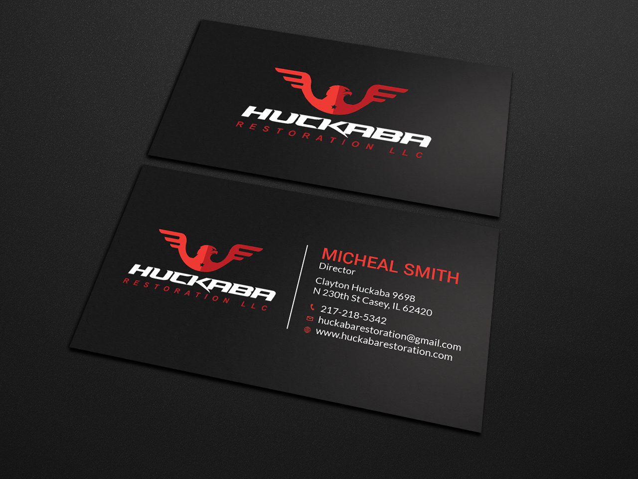 Business Card Design by Tripti Ranjan Gain for Huckaba Restoration LLC  | Design #18691290