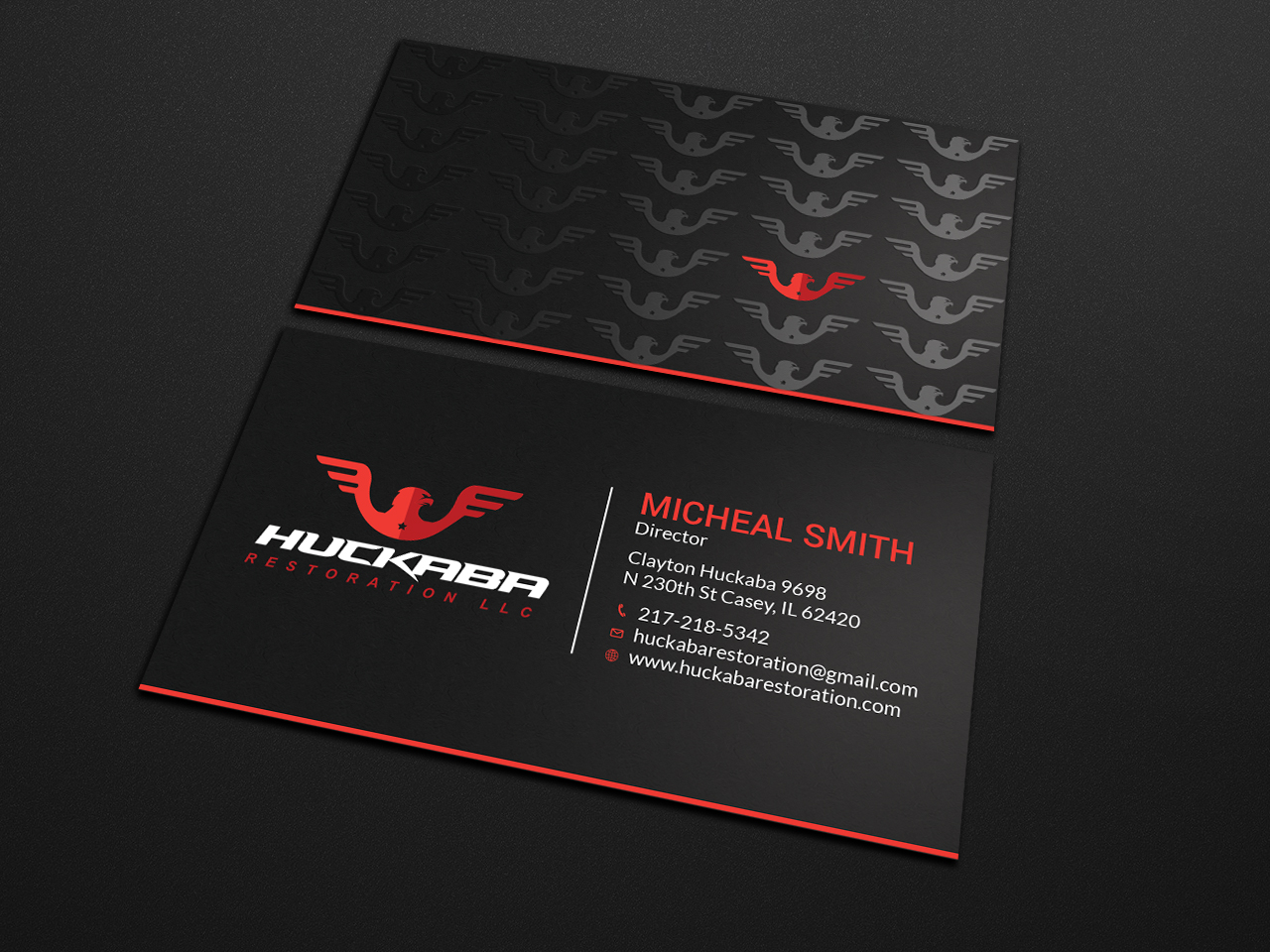Business Card Design by Tripti Ranjan Gain for Huckaba Restoration LLC  | Design #18691302