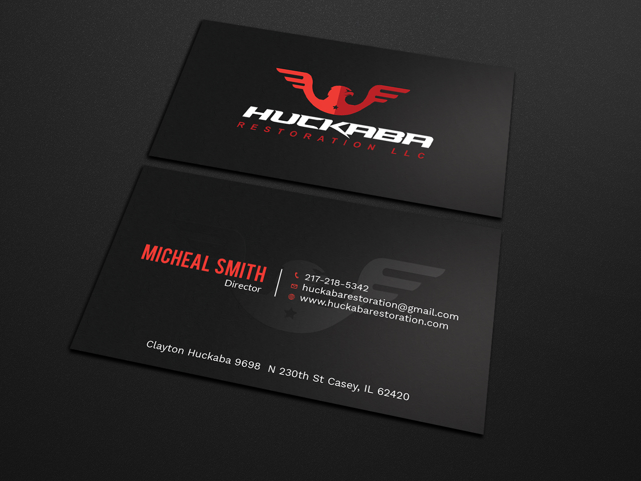 Business Card Design by Tripti Ranjan Gain for Huckaba Restoration LLC  | Design #18691304