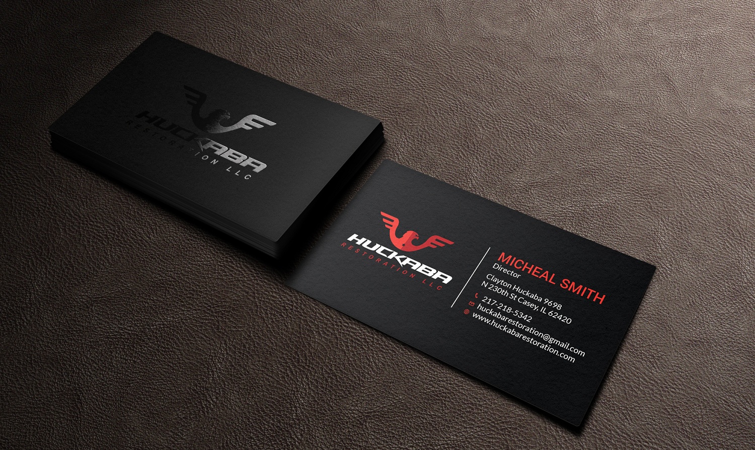 Business Card Design by Tripti Ranjan Gain for Huckaba Restoration LLC  | Design #18691316