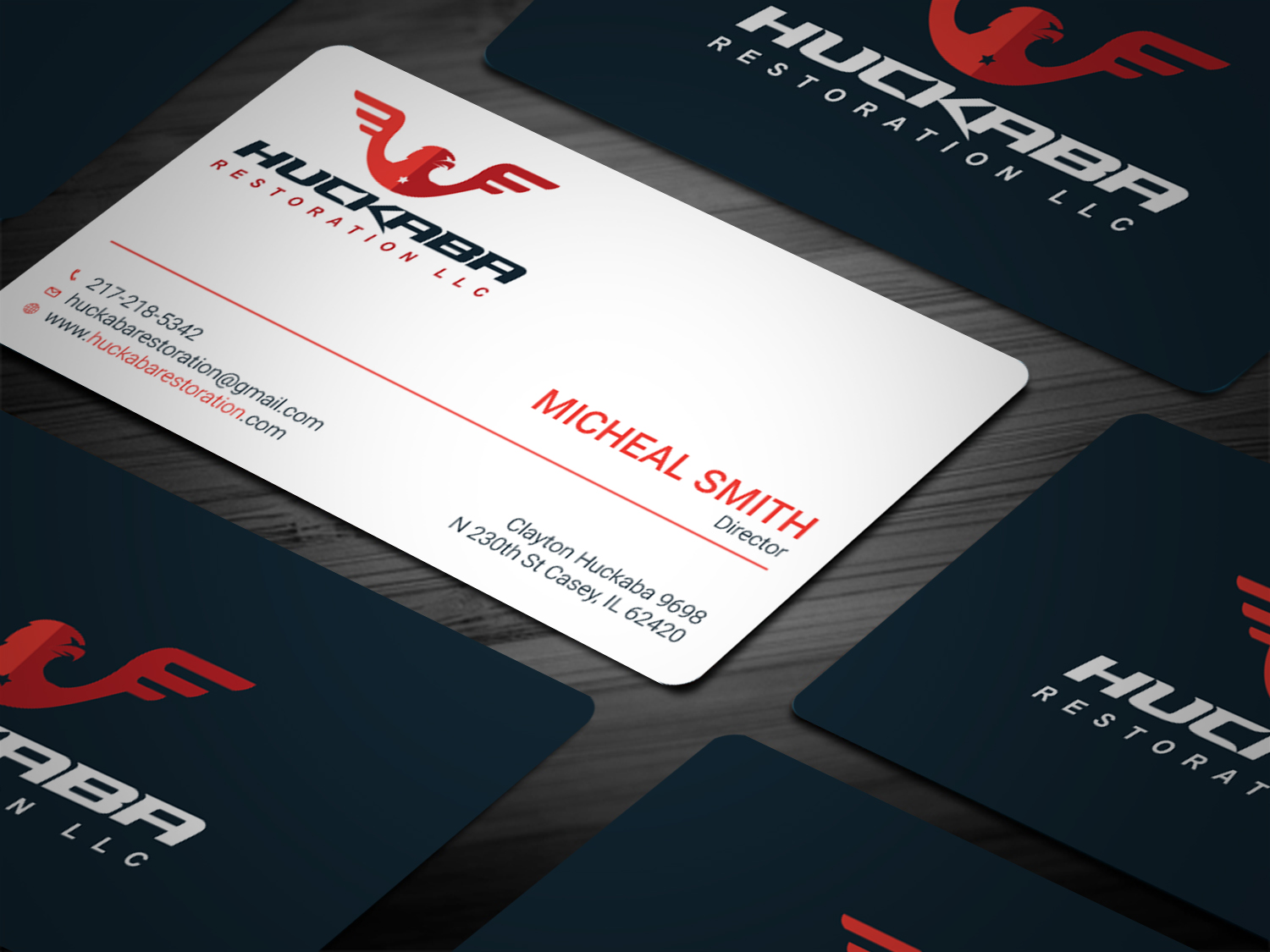 Business Card Design by Tripti Ranjan Gain for Huckaba Restoration LLC  | Design #18691322