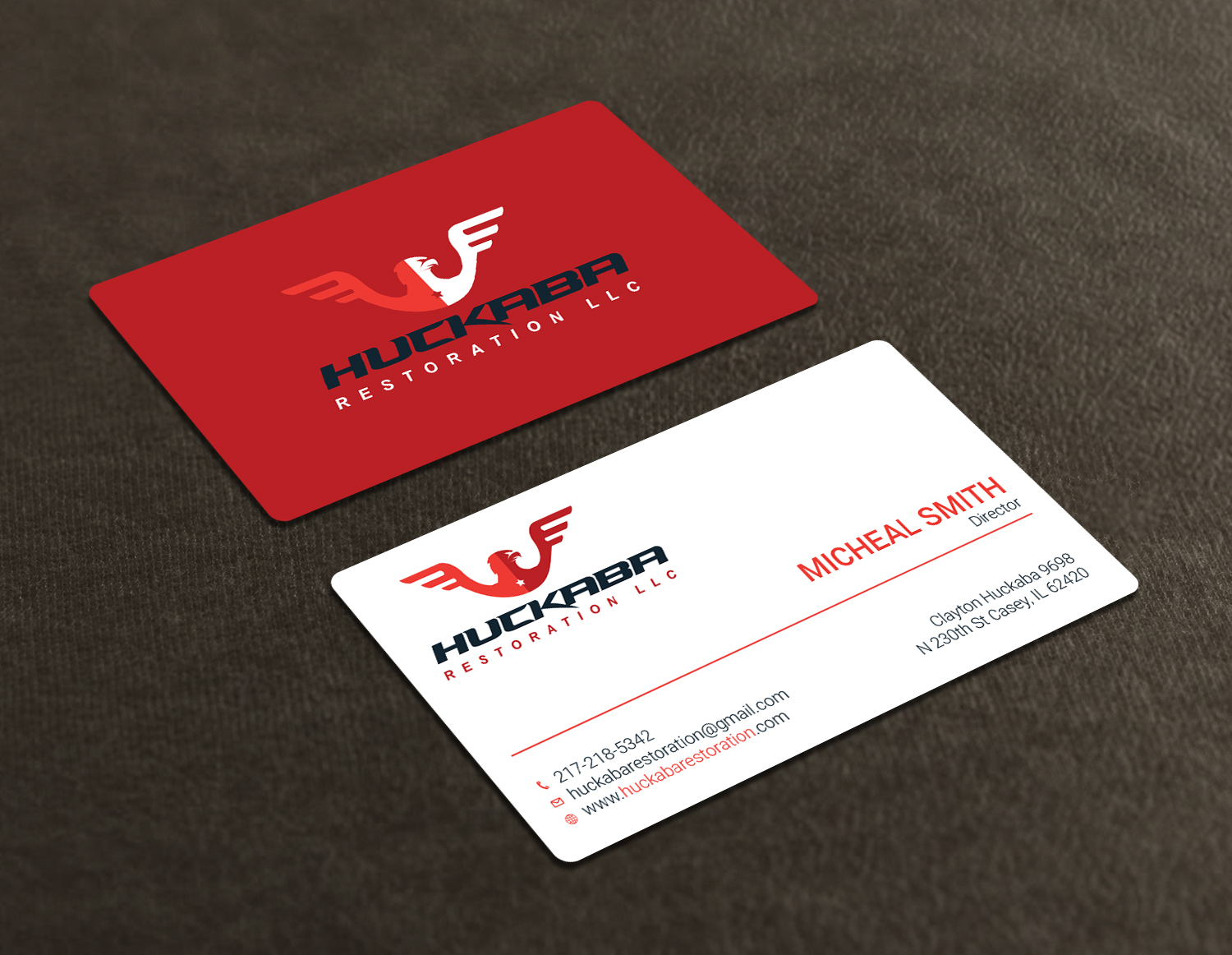 Business Card Design by Tripti Ranjan Gain for Huckaba Restoration LLC  | Design #18691323