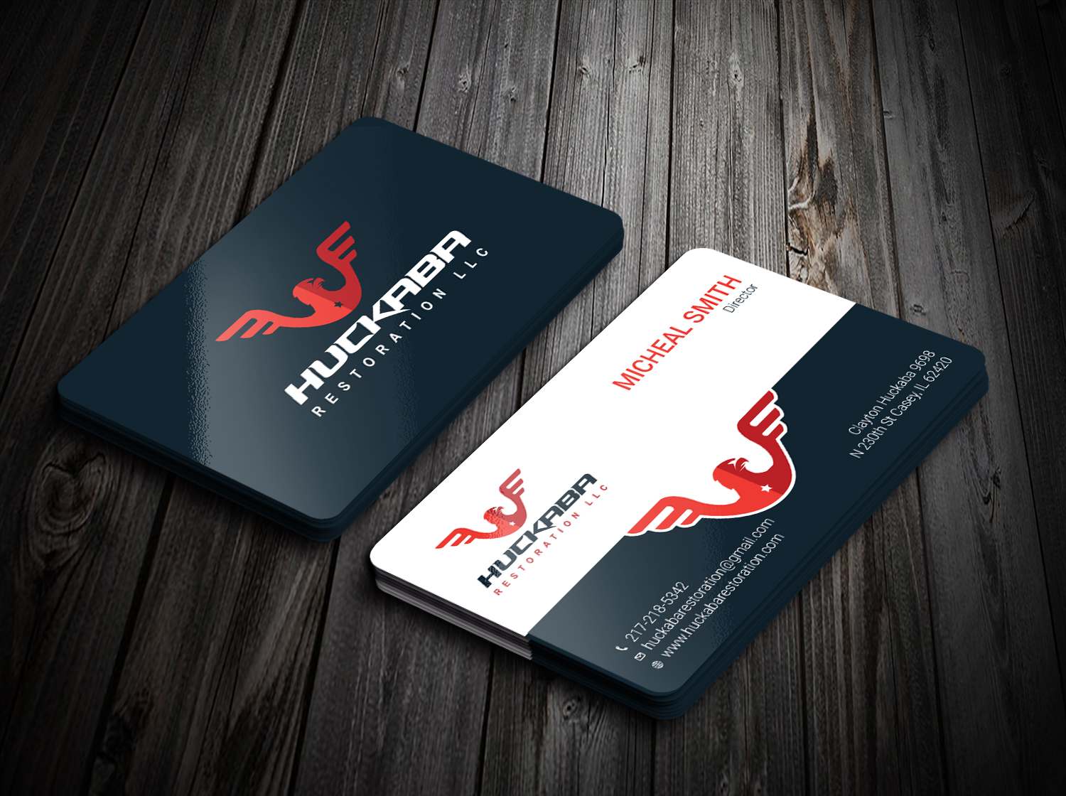 Business Card Design by Tripti Ranjan Gain for Huckaba Restoration LLC  | Design #18691324