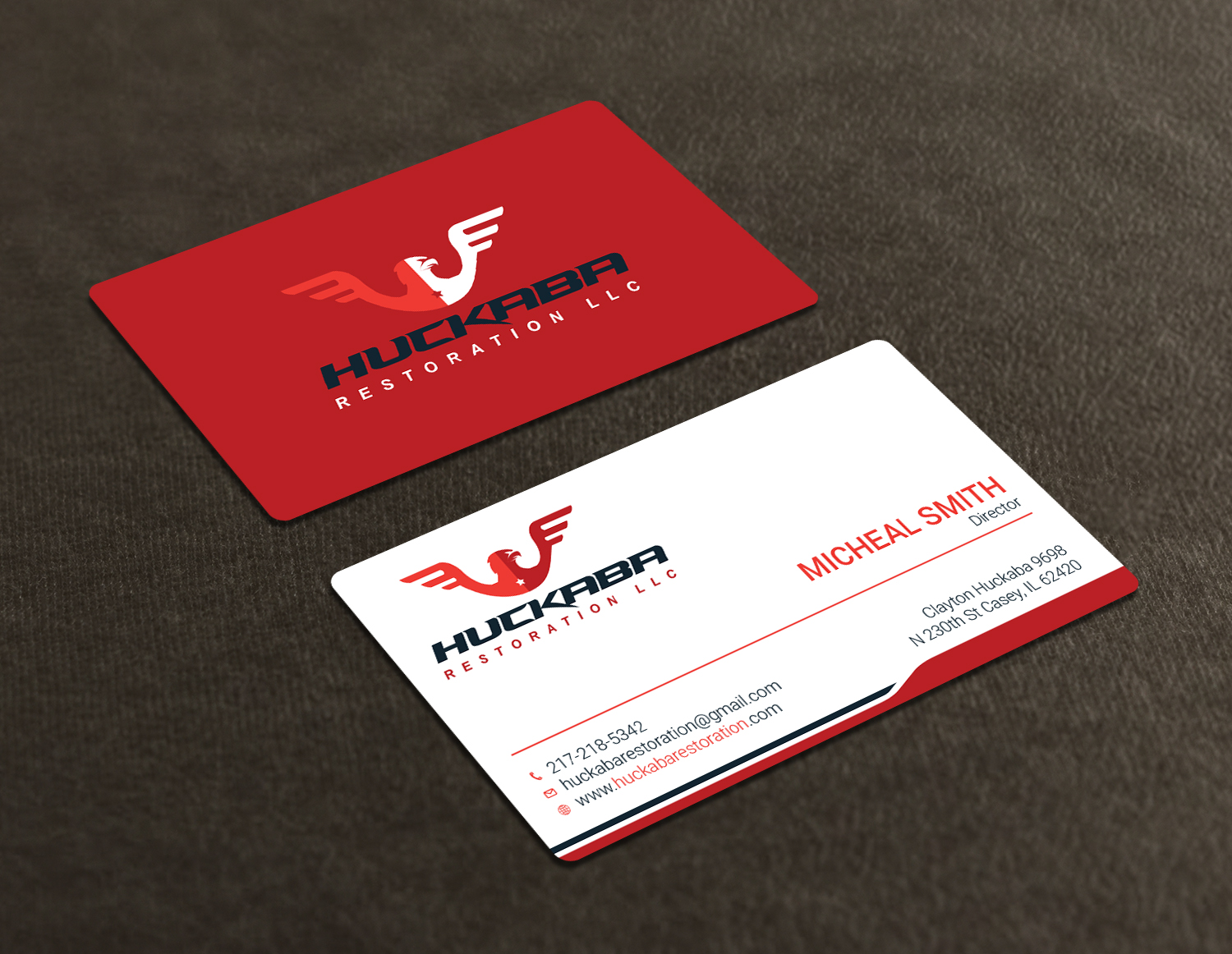 Business Card Design by Tripti Ranjan Gain for Huckaba Restoration LLC  | Design #18691329
