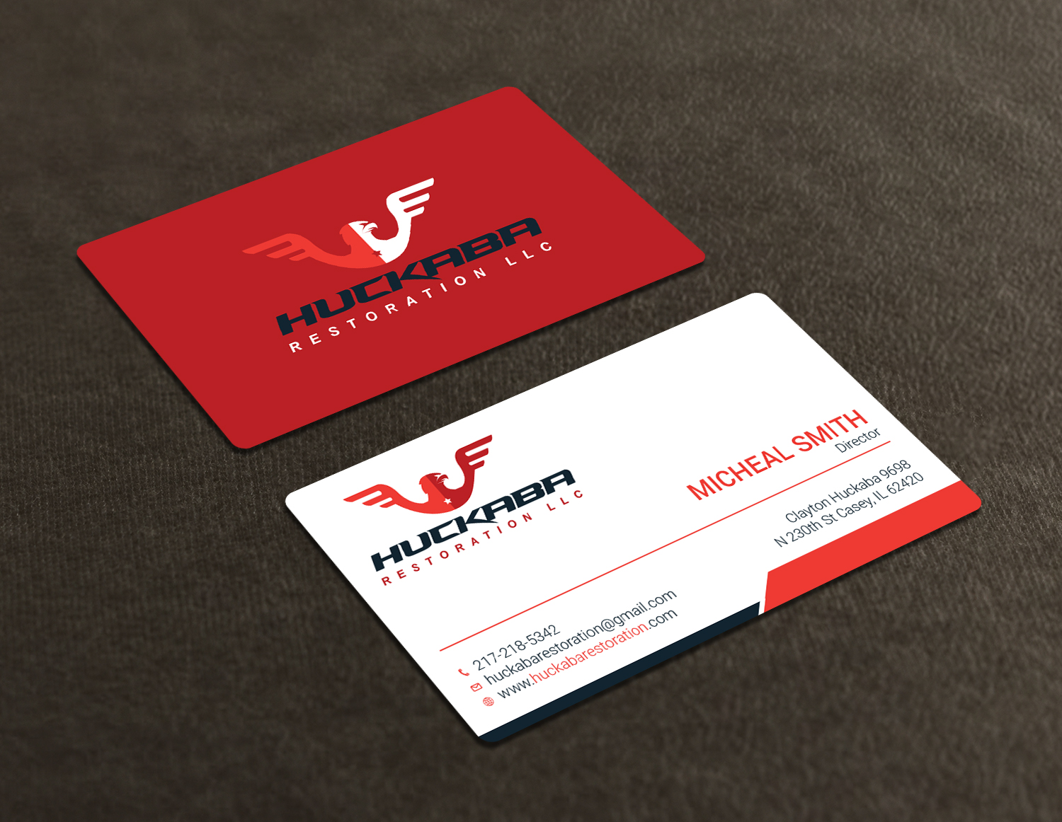 Business Card Design by Tripti Ranjan Gain for Huckaba Restoration LLC  | Design #18691331