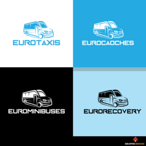 EUROTAXIS then EUROCAOCHES then EUROMINIBUSES then EURORECOVERY | Logo-Design von Graphic Bricks