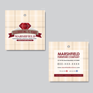 75th Anniversary Hang Tag | Signage Design by DAVIDEZIGN