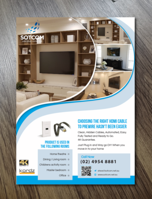  Hdmi 4K  solution Hidden cable solution for wall hung TV, Flyer | Design de Flyer par Alexandar