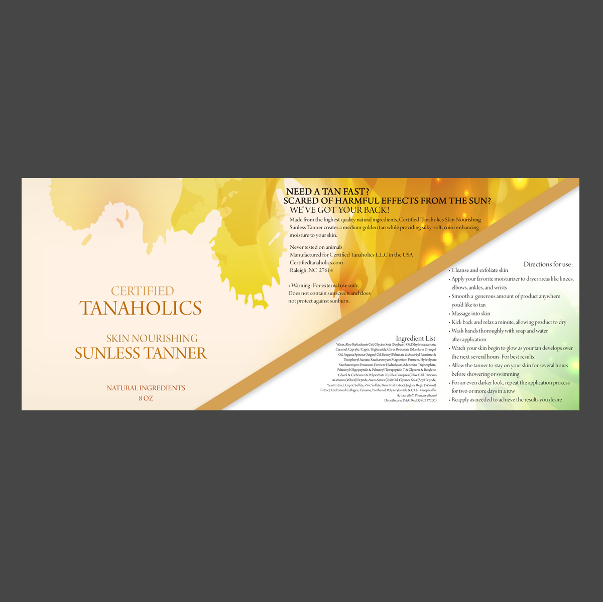 Packaging Design by barbo for Certified Tanaholics LLC | Design #18664300