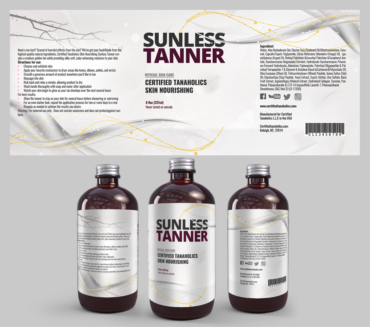 Verpackungs-Design von SAI DESIGNS für Certified Tanaholics LLC | Design #18693323