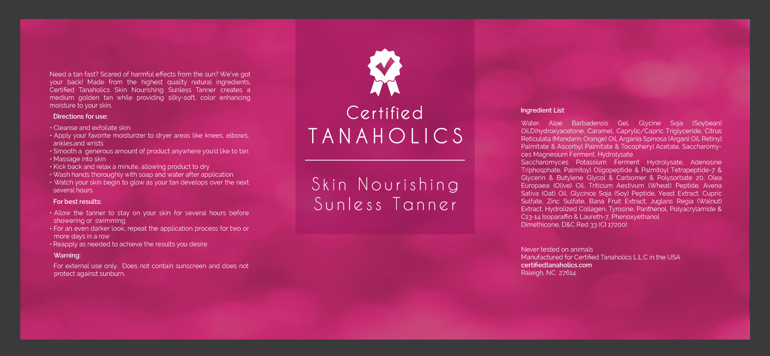 Packaging Design by pivotaldesign.biz for Certified Tanaholics LLC | Design #18701078