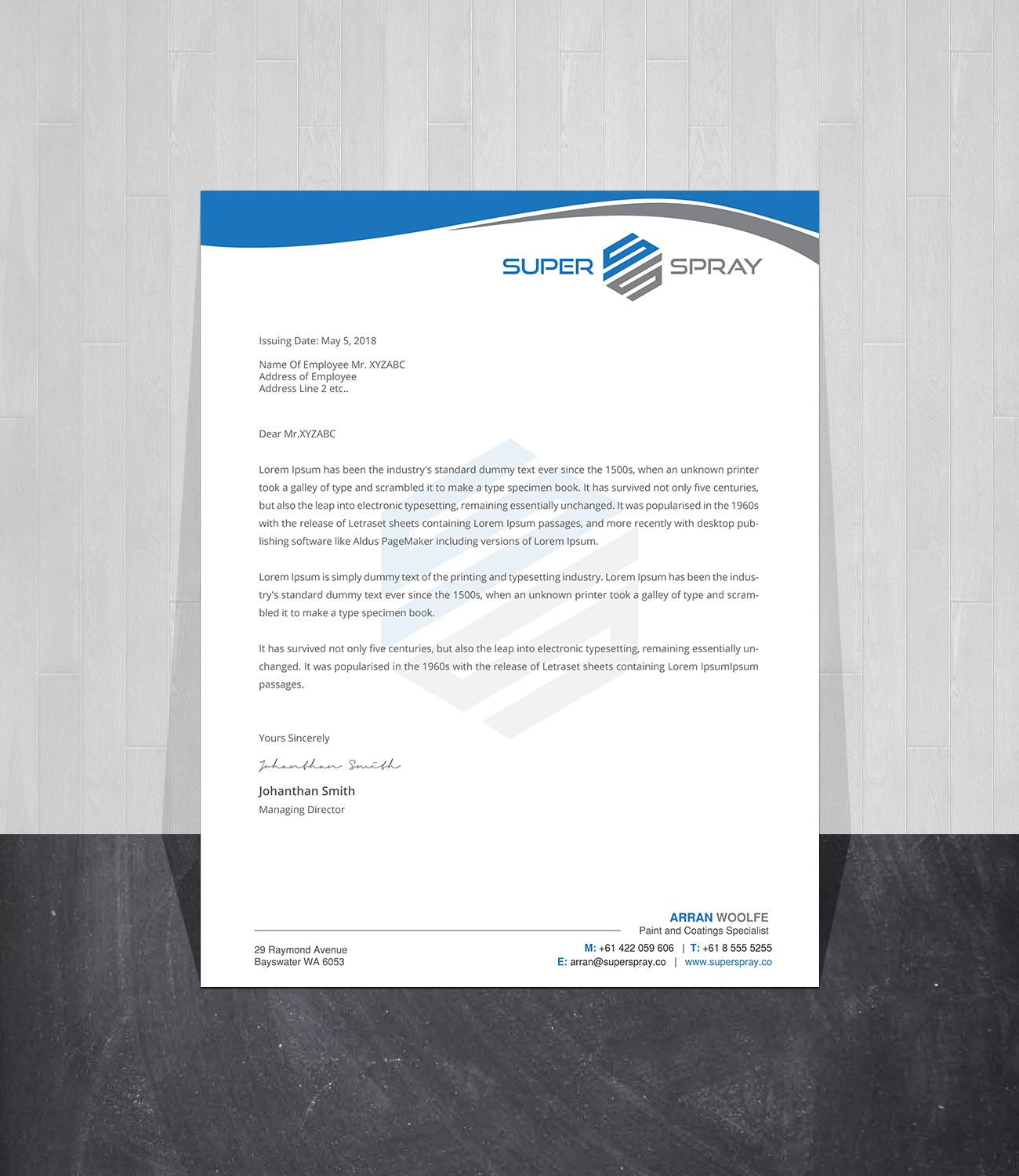 Diseño de Tarjeta de Presentación por Creations Box 2015 para Super Spray | Diseño #18655061