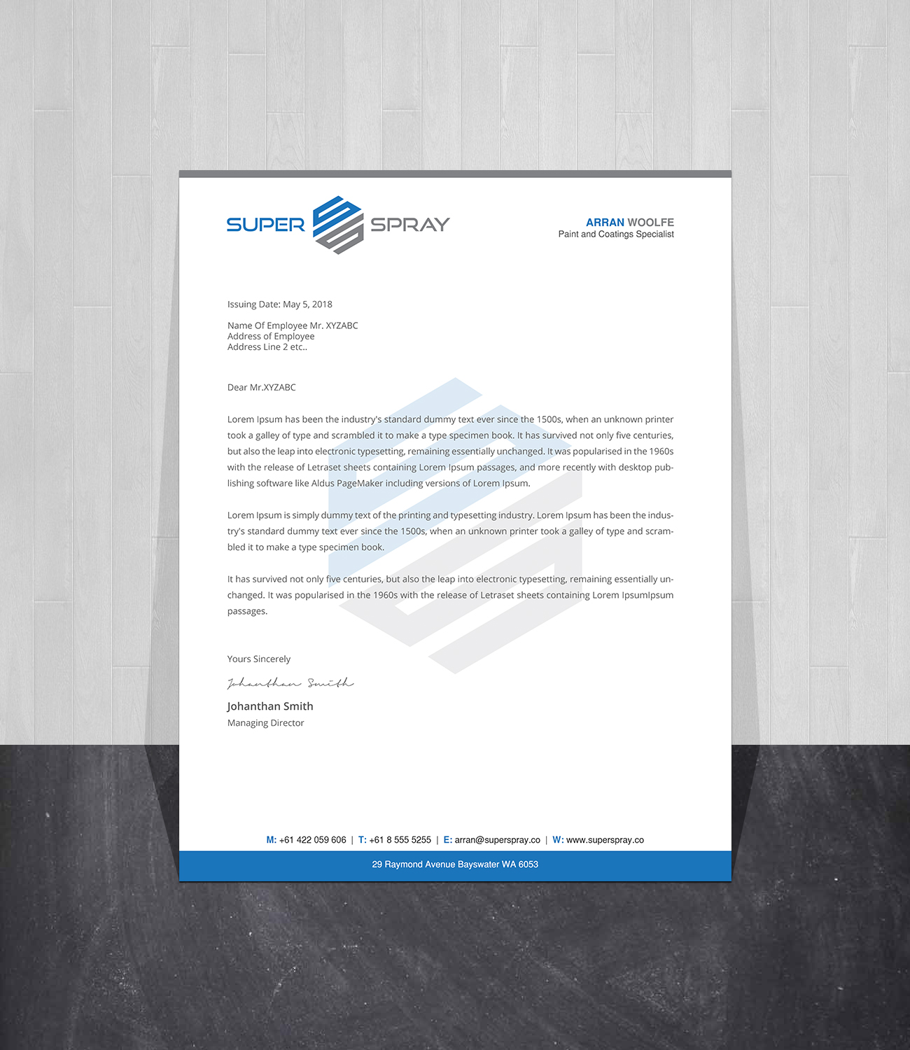 Diseño de Tarjeta de Presentación por Creations Box 2015 para Super Spray | Diseño #18655062