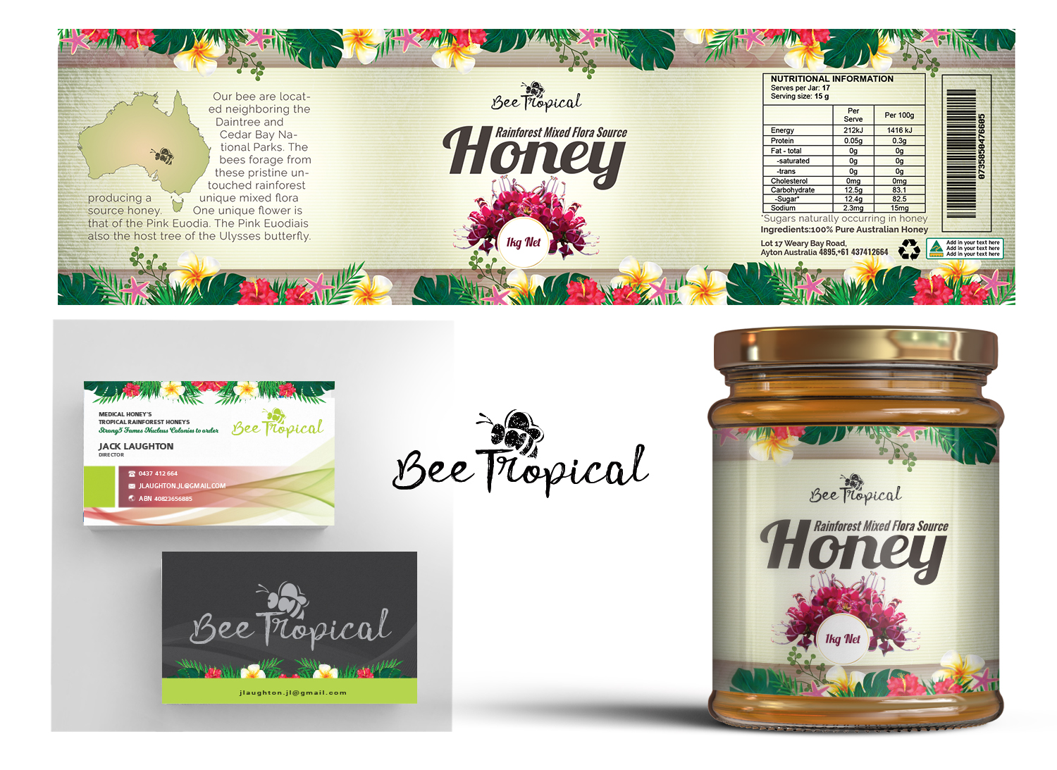 Design Étiquette par SAI DESIGNS pour Bee Tropical  | Design #18651843
