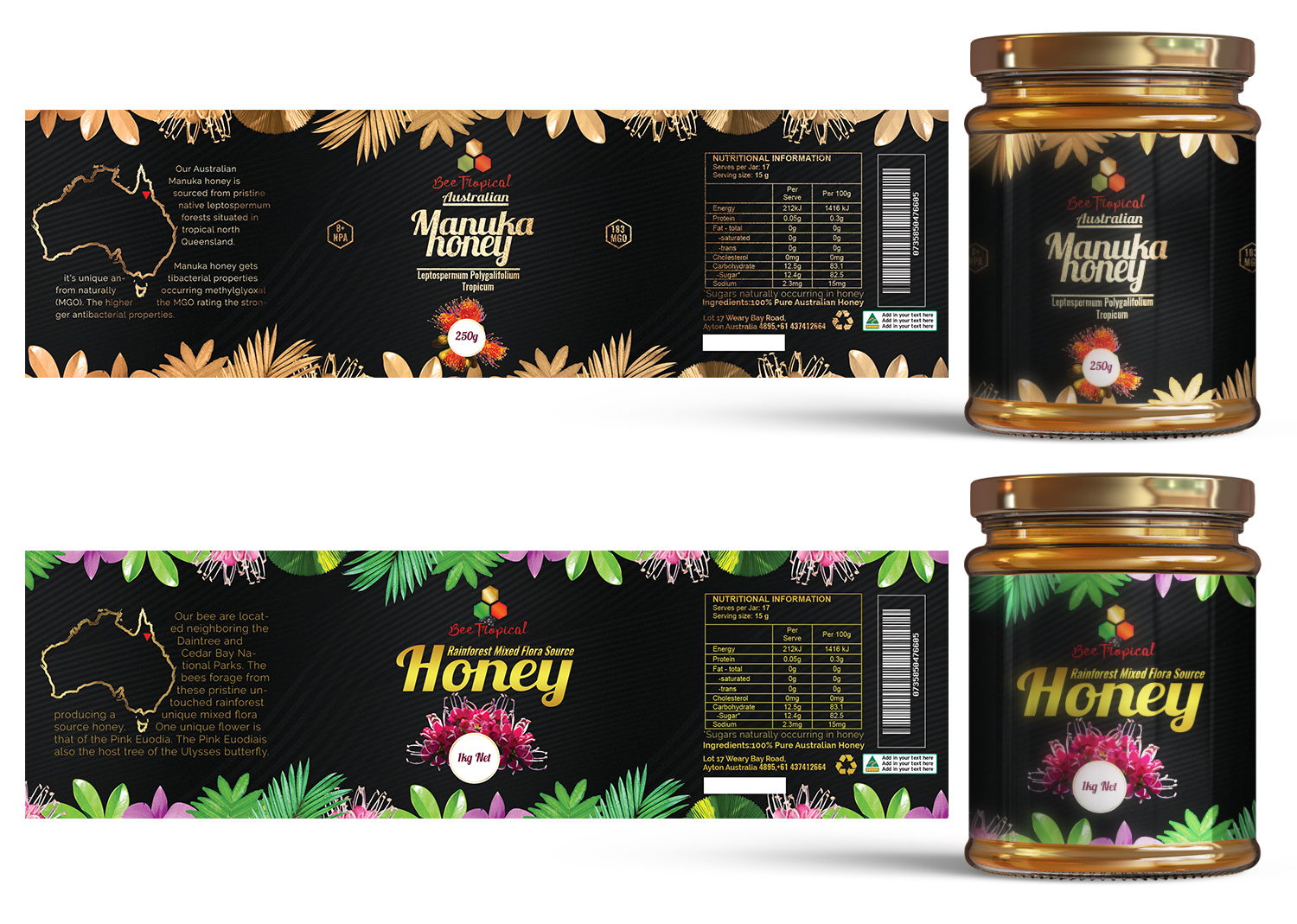 Label Design by SAI DESIGNS for Bee Tropical  | Design #18869059