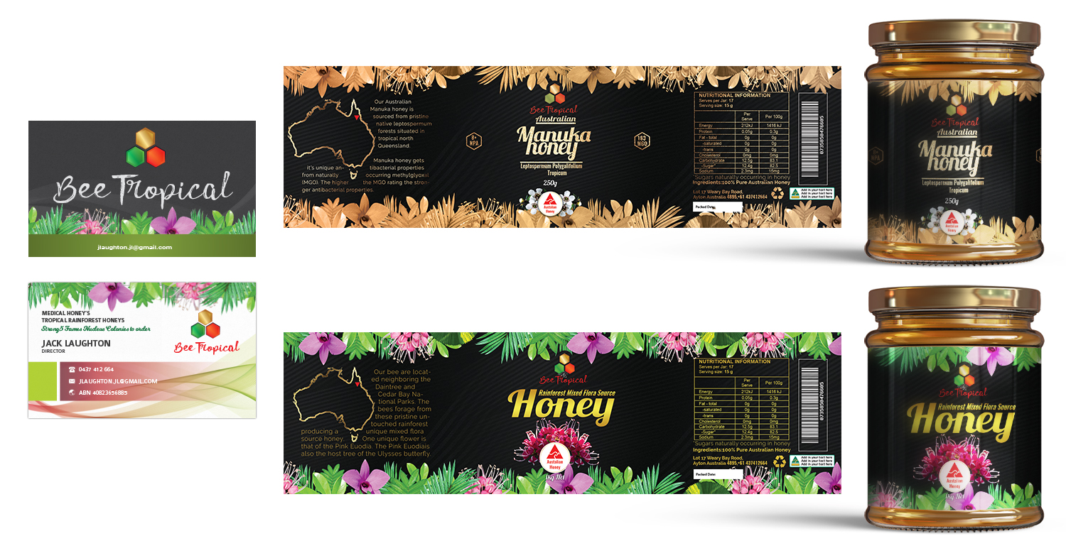 Design Étiquette par SAI DESIGNS pour Bee Tropical  | Design #18923762