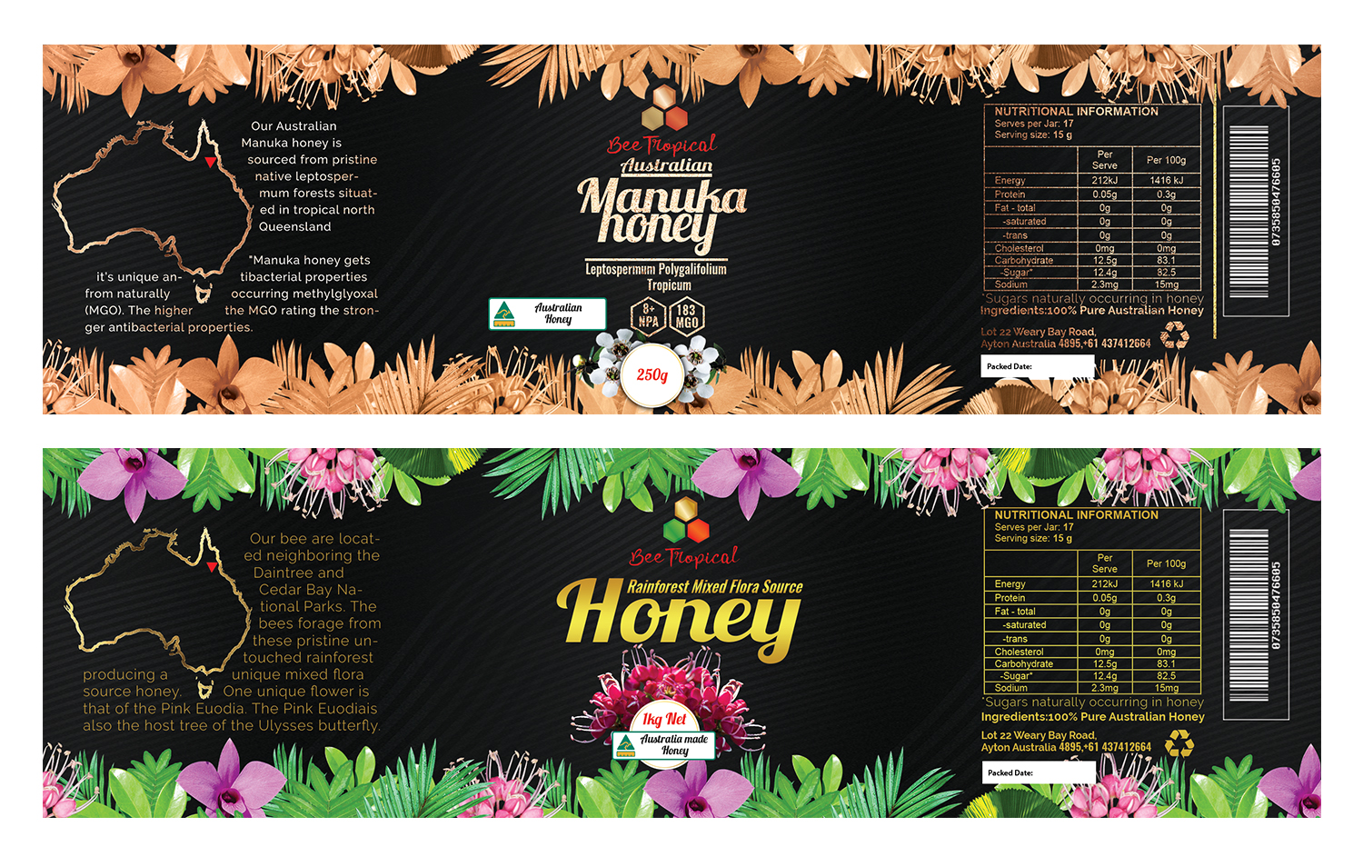 Label Design by SAI DESIGNS for Bee Tropical  | Design #18956925