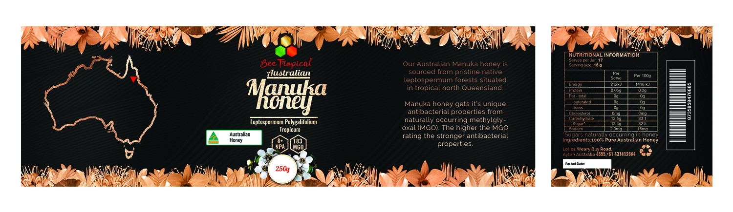 Label Design by SAI DESIGNS for Bee Tropical  | Design #18980760