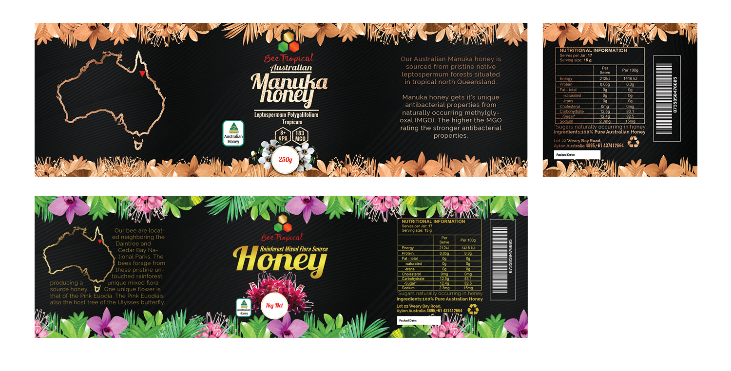 Label Design by SAI DESIGNS for Bee Tropical  | Design #19003378
