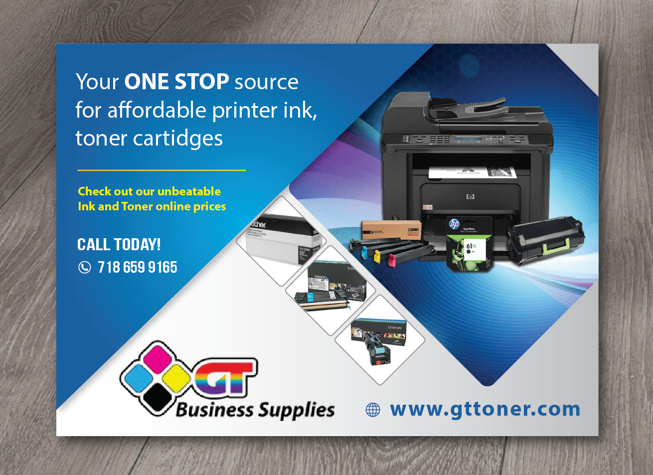 Postcard Design by alex989 for GT Business Supplies LLC | Design #18654316