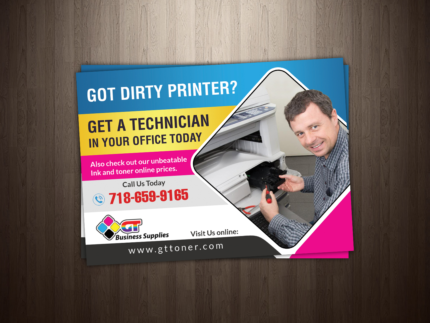 Postcard Design by creative.bugs for GT Business Supplies LLC | Design #18654668