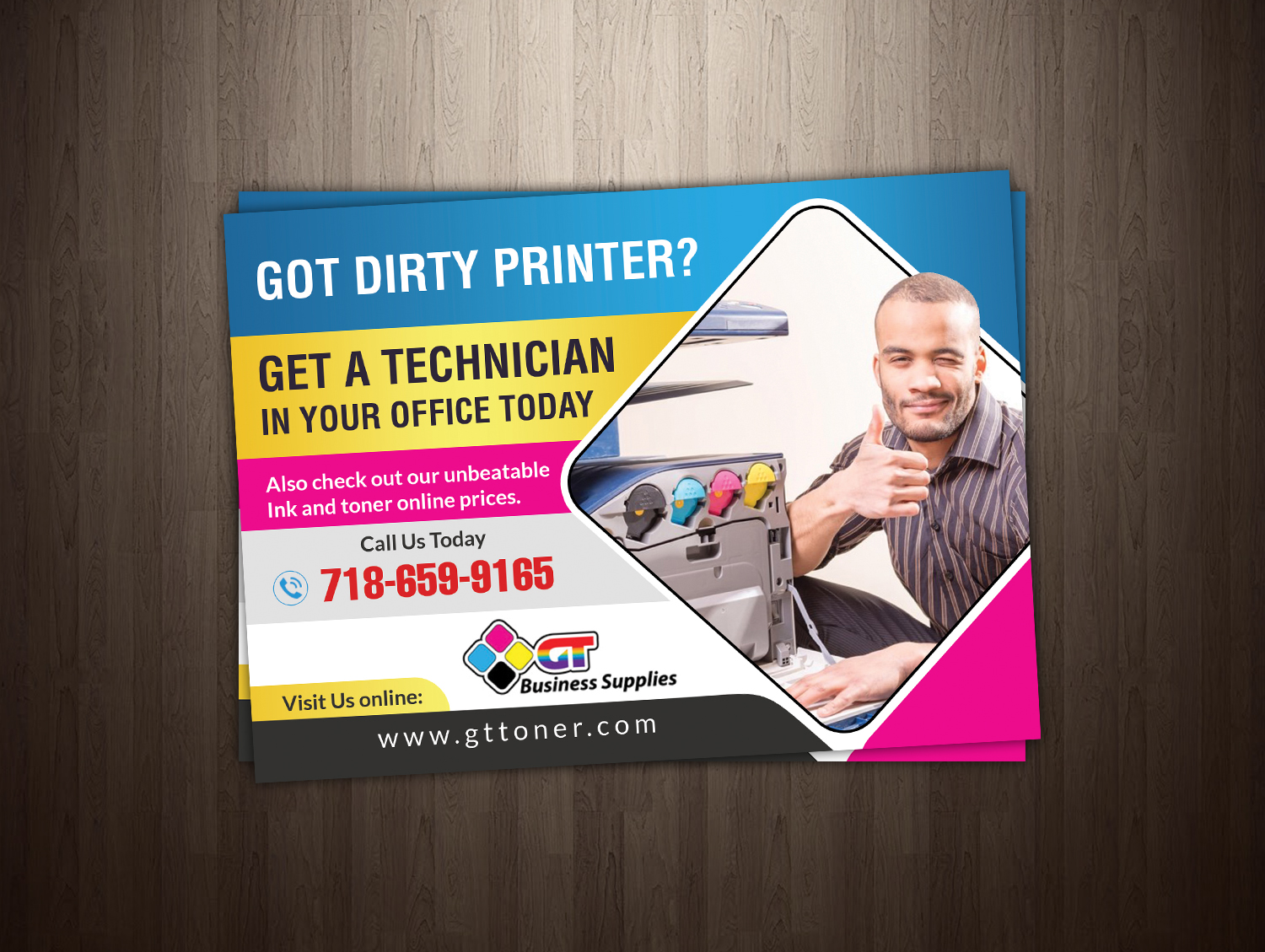 Postcard Design by creative.bugs for GT Business Supplies LLC | Design #18654669