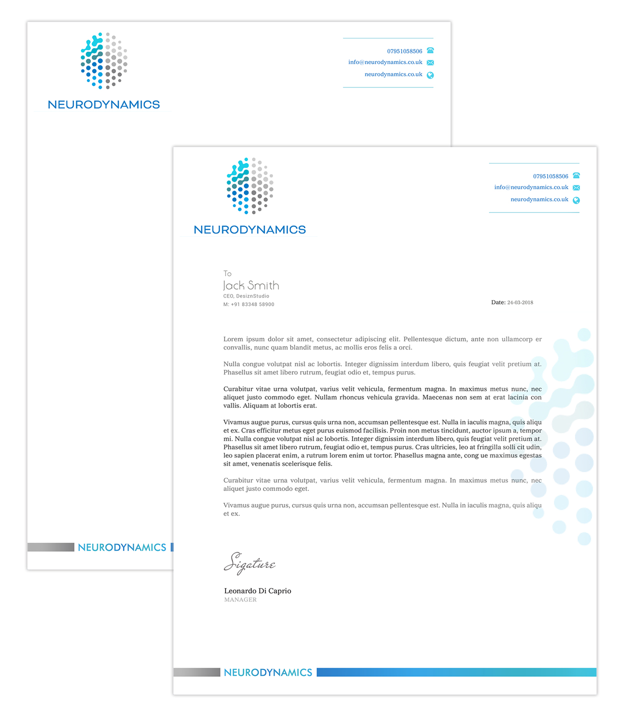 Letterhead Design by Expert Designer for Neurodynamics, Inc. | Design #18662272