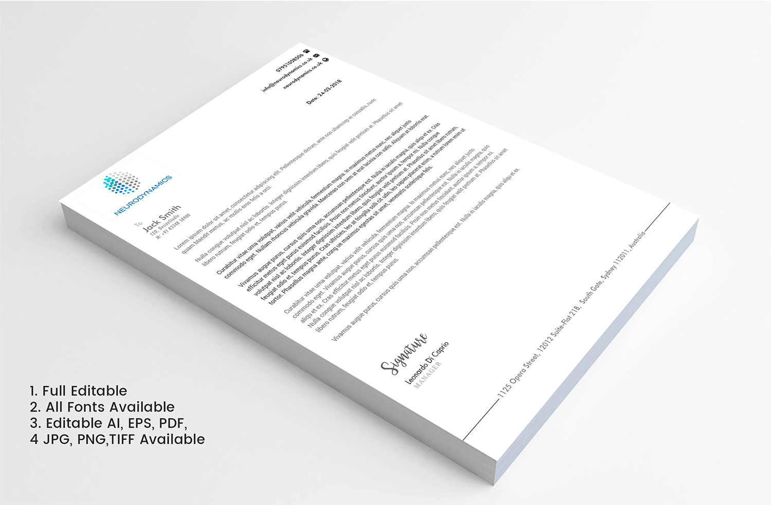 Letterhead Design by Expert Designer for Neurodynamics, Inc. | Design #18666225