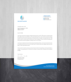 Letterhead Design by Creations Box 2015 for Neurodynamics, Inc. | Design #18668641