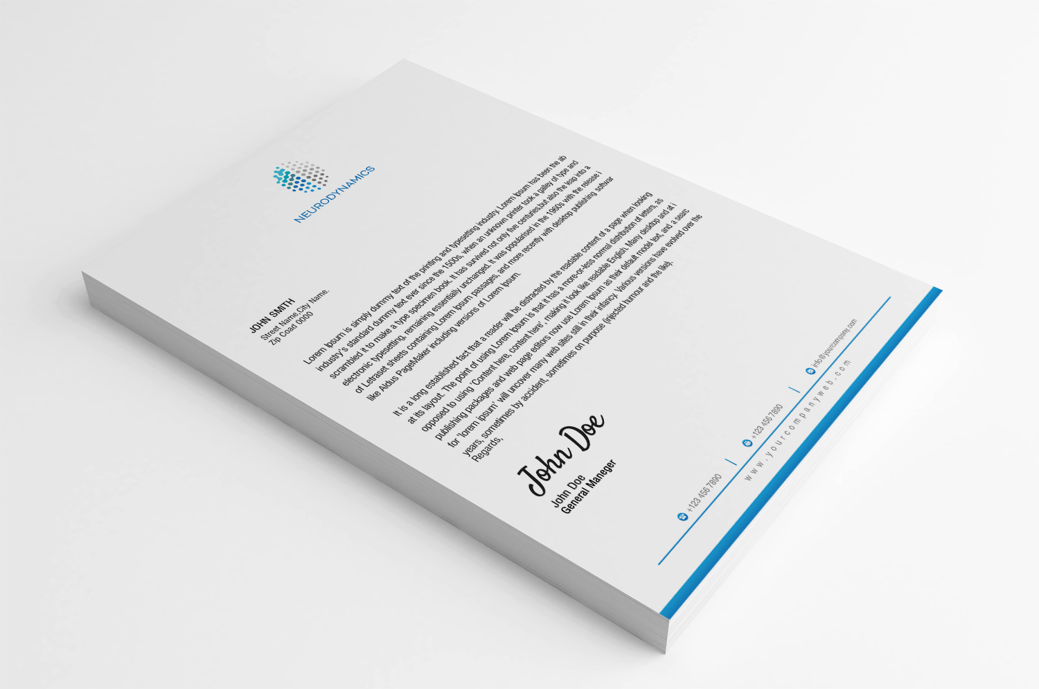 Letterhead Design by SL Designer for Neurodynamics, Inc. | Design #18665976