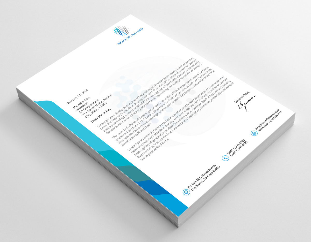Letterhead Design by alpesh9520 for Neurodynamics, Inc. | Design #18664774