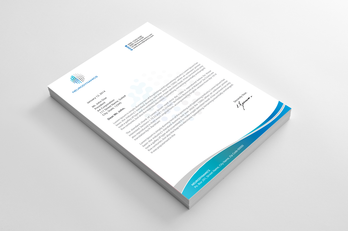 Letterhead Design by alpesh9520 for Neurodynamics, Inc. | Design #18665013