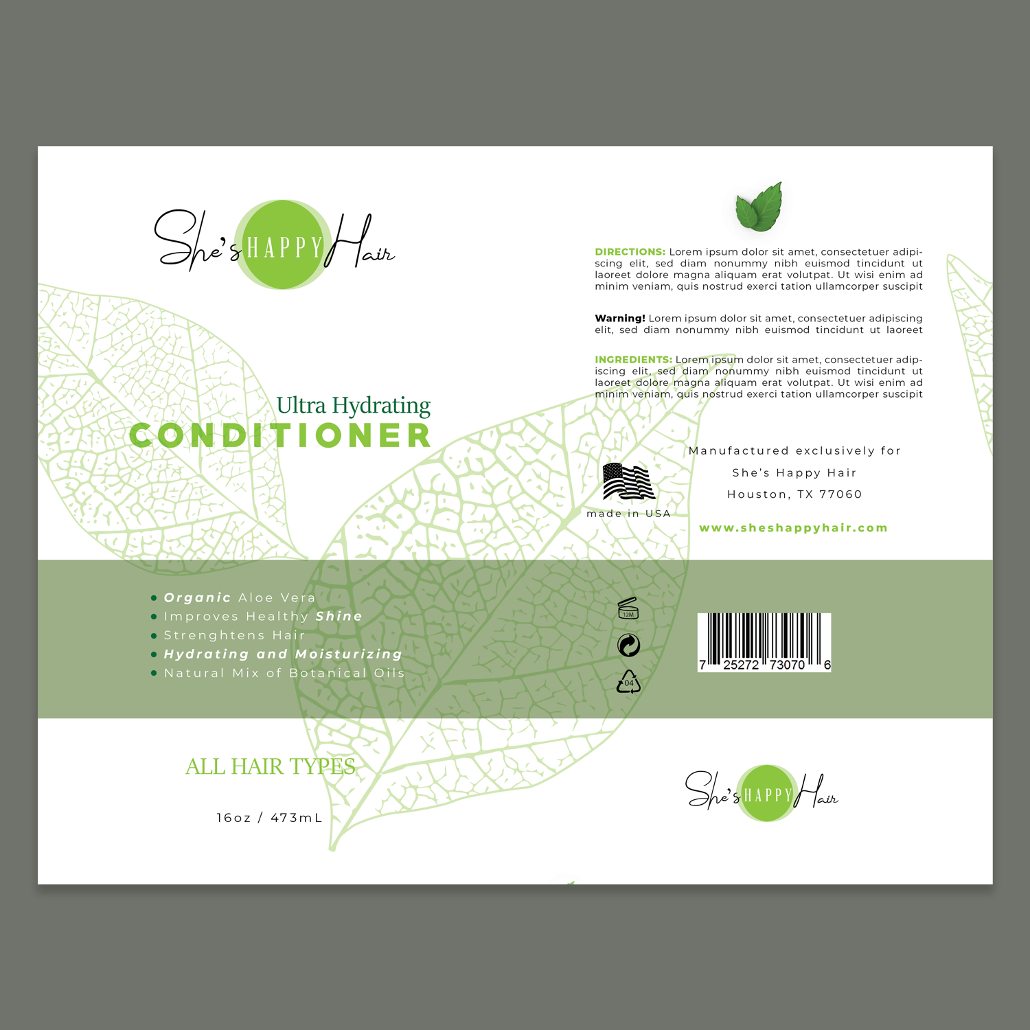 Graphic Design by telcstar for She's Happy Hair | Design #18665092