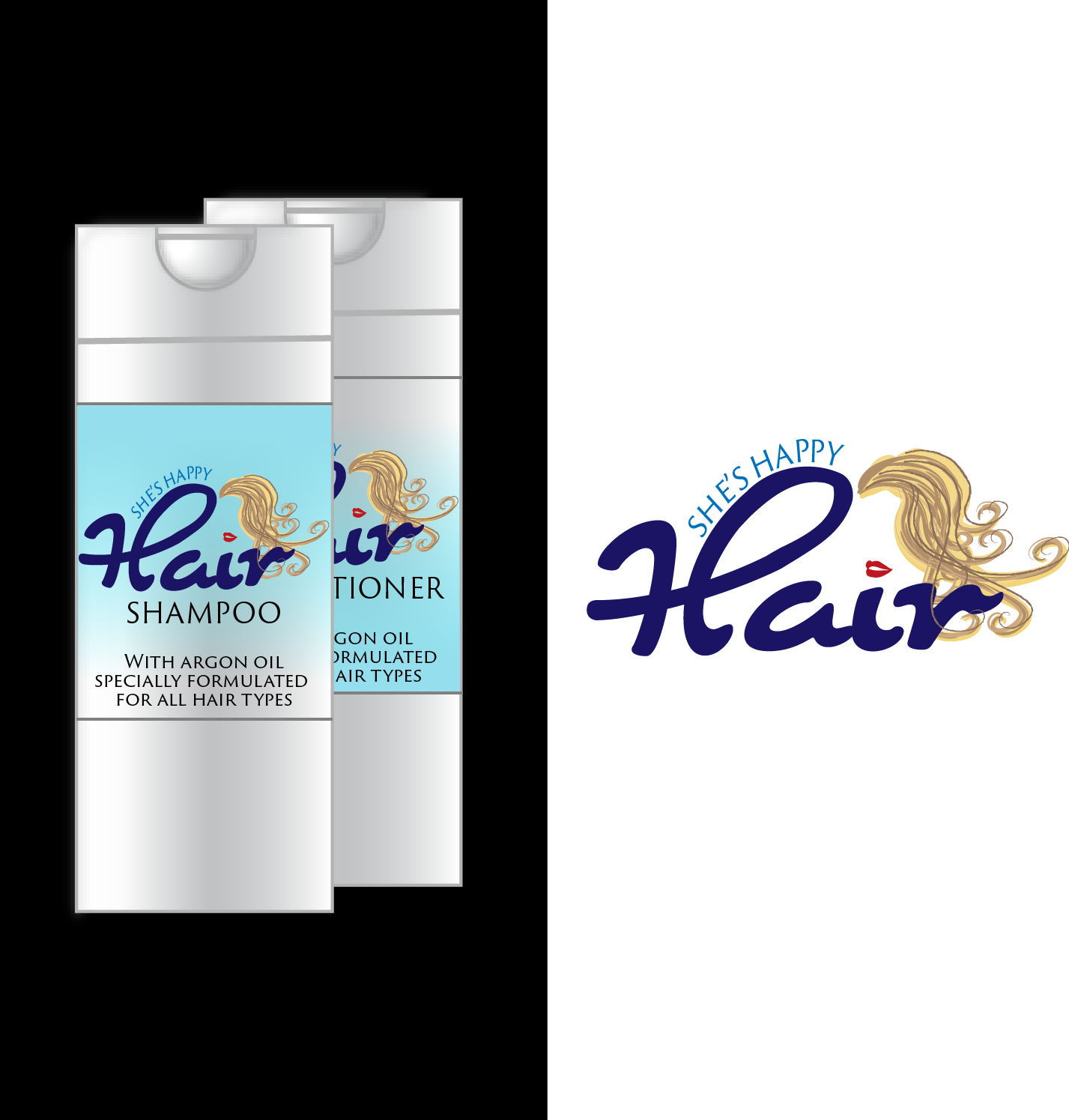 Graphic Design by mandyjo1997 for She's Happy Hair | Design #18656513