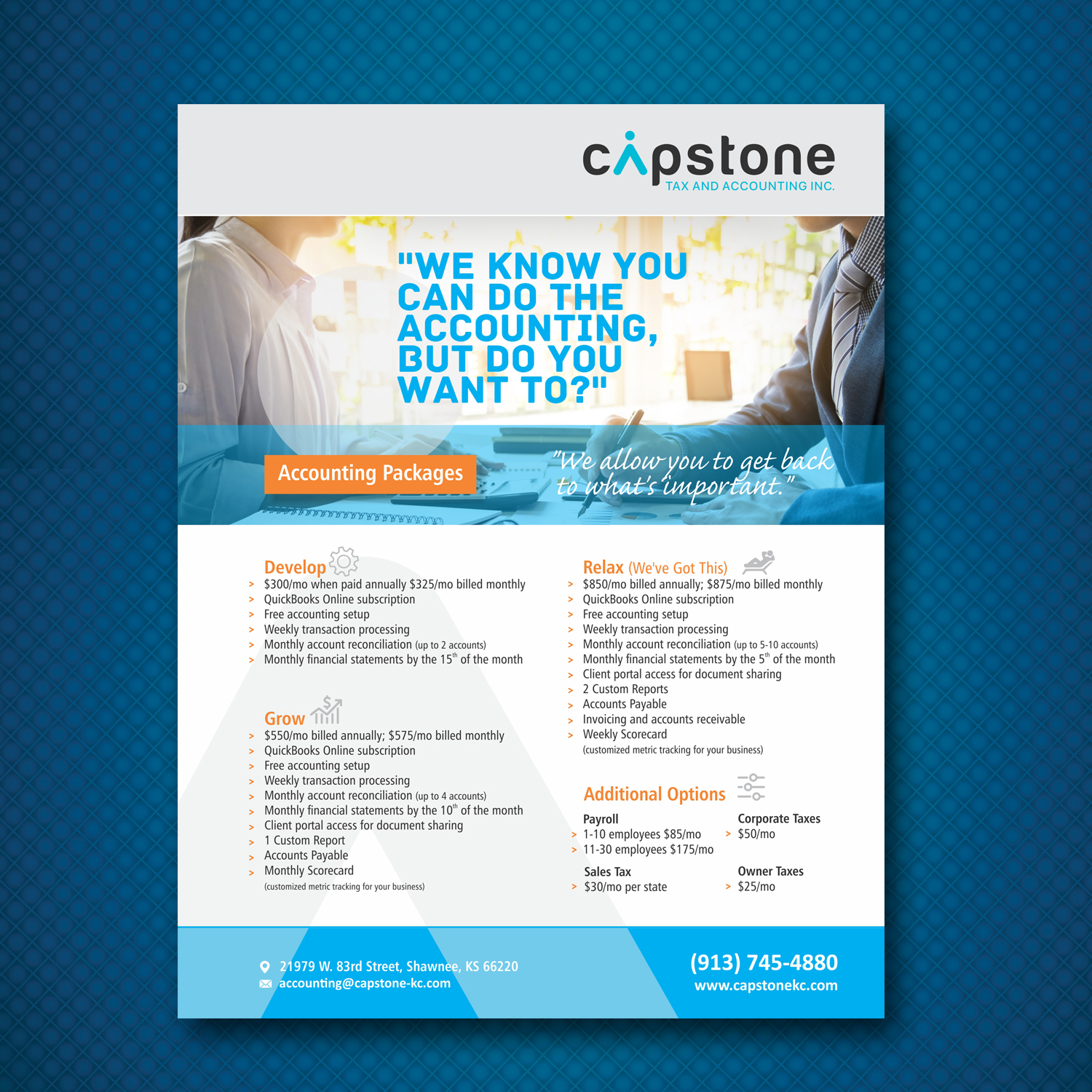 Flyer Design by uk for Capstone Tax and Accounting Inc. | Design #18663882