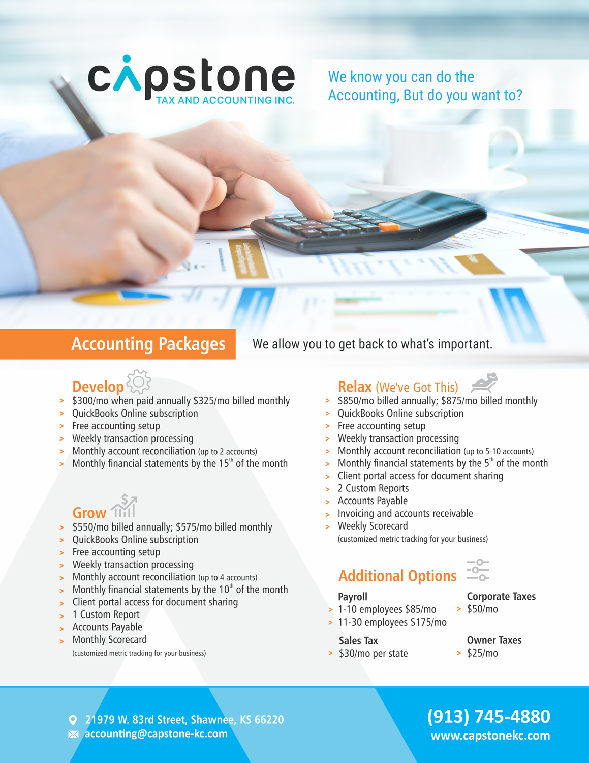 Flyer Design by uk for Capstone Tax and Accounting Inc. | Design #18664293