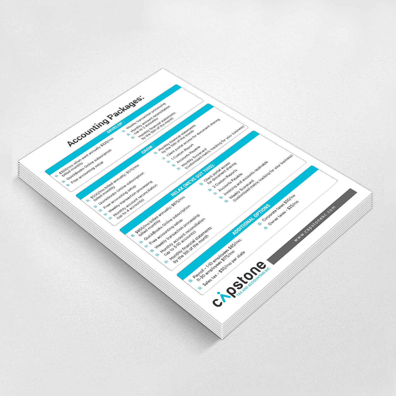 Flyer-Design von creative.bugs für Capstone Tax and Accounting Inc. | Design #18663355