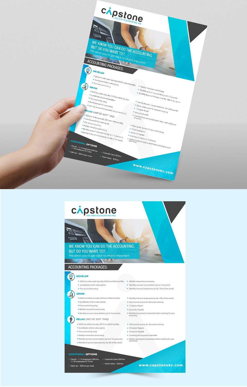Flyer Design by Deepak_9_Malhotra for Capstone Tax and Accounting Inc. | Design #18654373