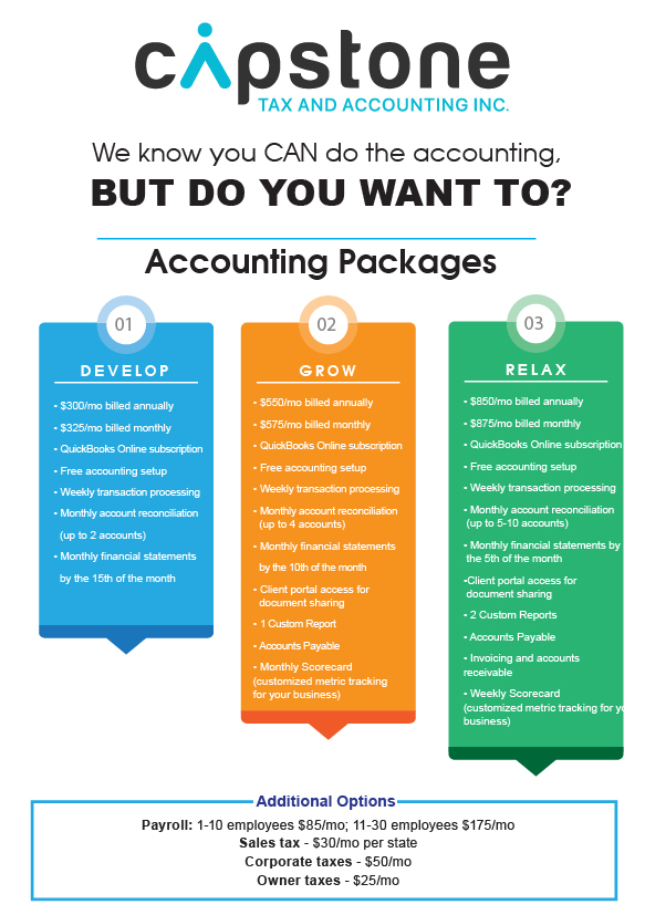 Flyer Design by AntonioTruong for Capstone Tax and Accounting Inc. | Design #18657146