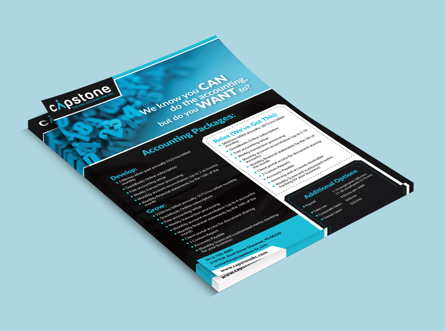 Flyer Design by Dexter Solutions for Capstone Tax and Accounting Inc. | Design #18652434