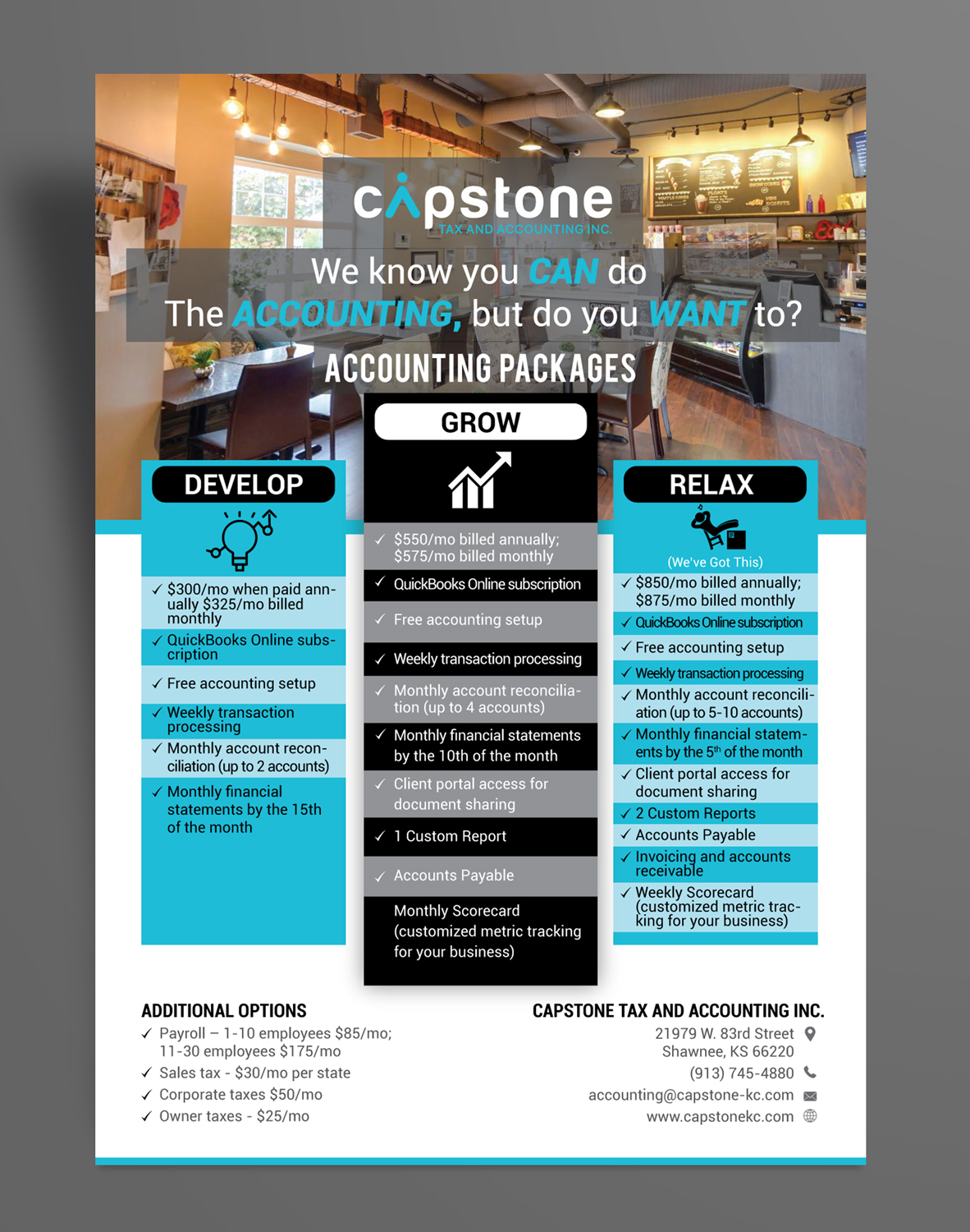 Flyer Design by ilovedesign1 for Capstone Tax and Accounting Inc. | Design #18658367