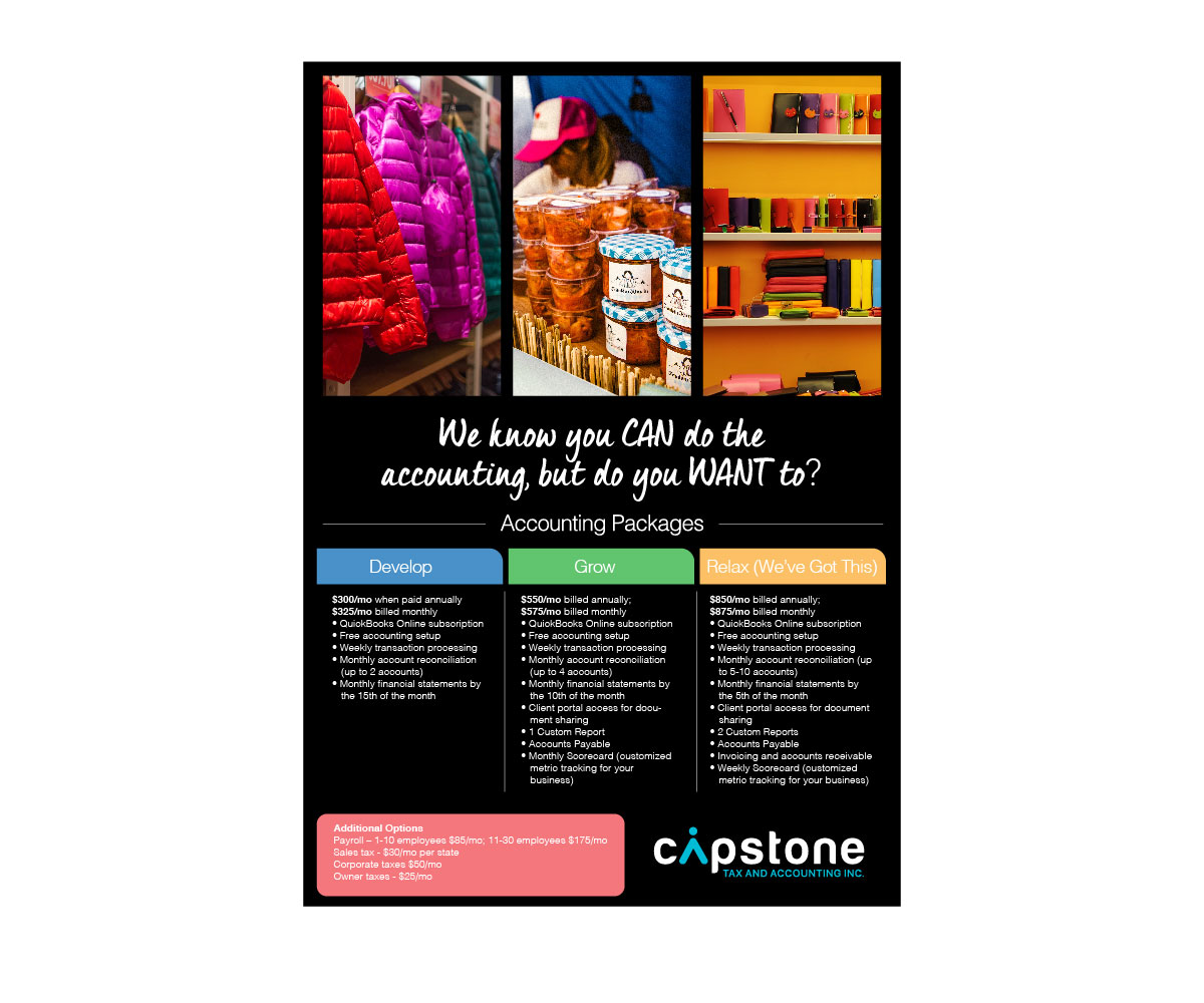 Flyer Design by Boon for Capstone Tax and Accounting Inc. | Design #18648410