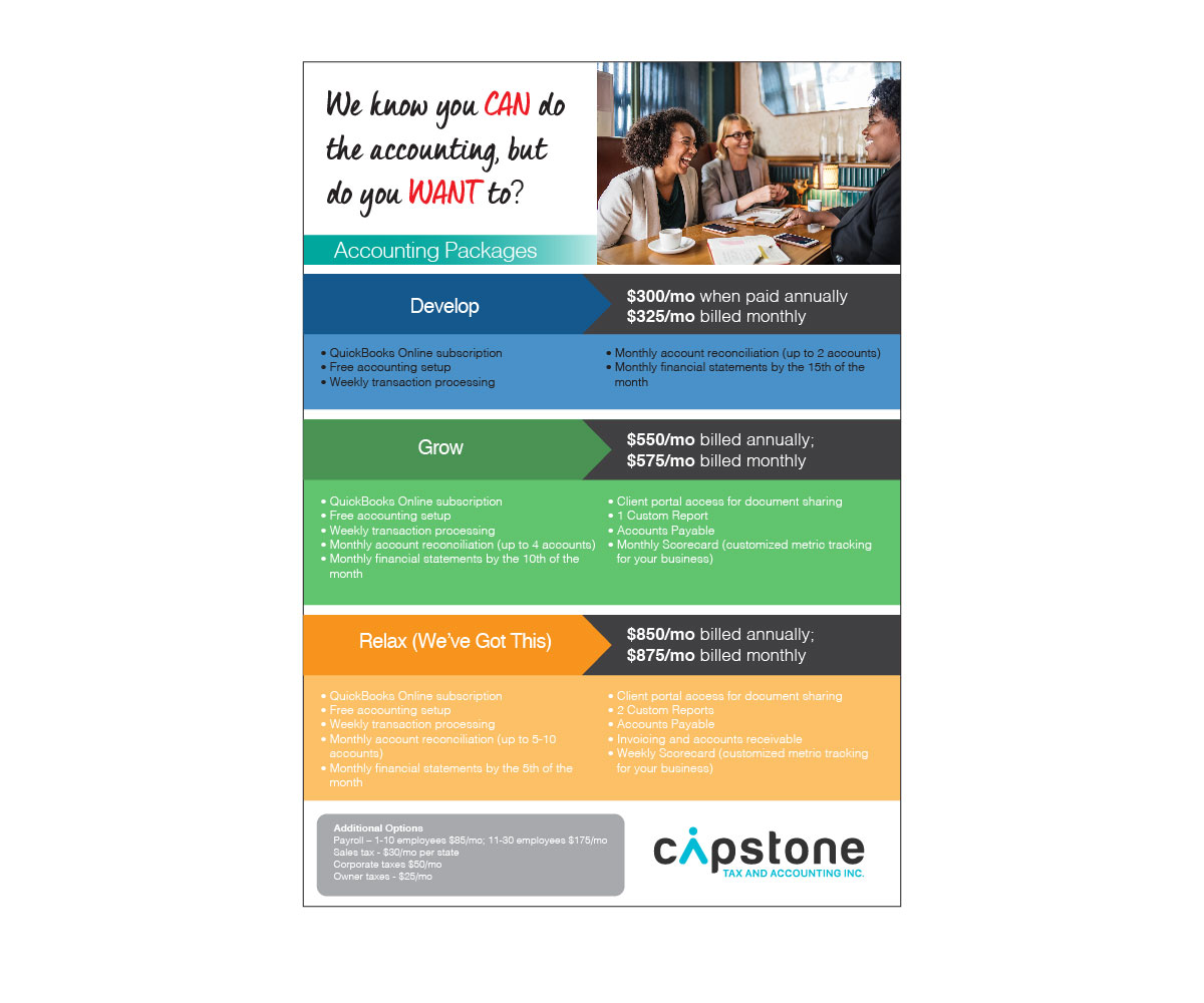 Flyer Design by Boon for Capstone Tax and Accounting Inc. | Design #18656816