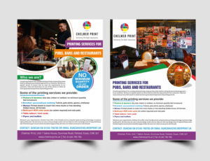 Flyer promoting printing services to bars and restaurants | Flyer Design by ecorokerz