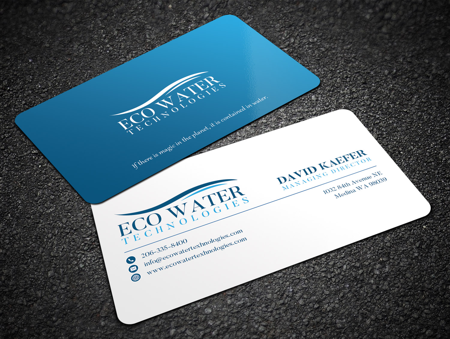 Professional, Masculine, Water Treatment Business Card Design for ECO