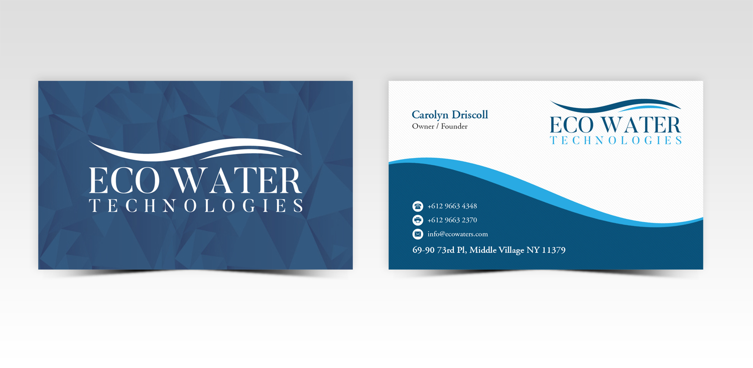 Business Card Design by Pointless Pixels India for ECO Water Technologies, Corp | Design #18662474