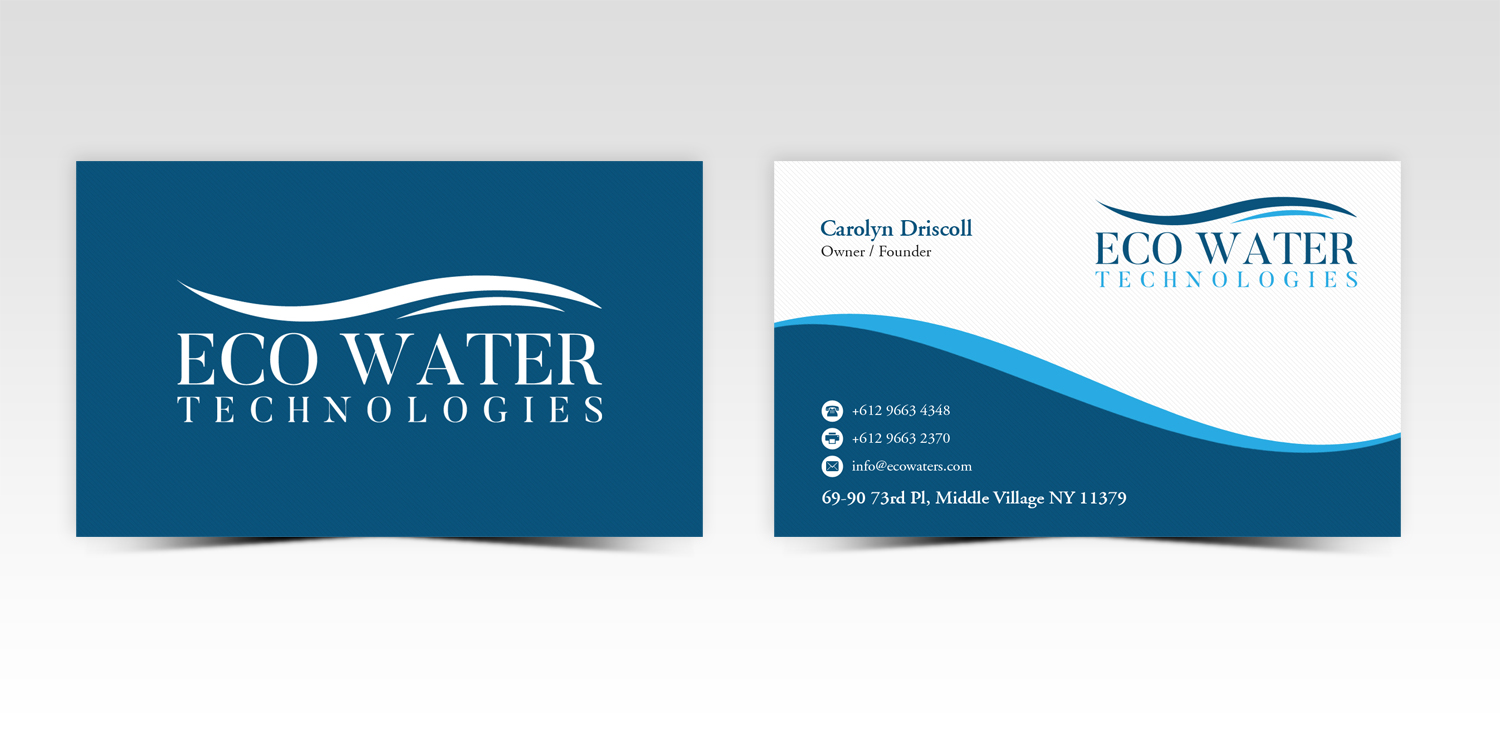 Business Card Design by Pointless Pixels India for ECO Water Technologies, Corp | Design #18663305