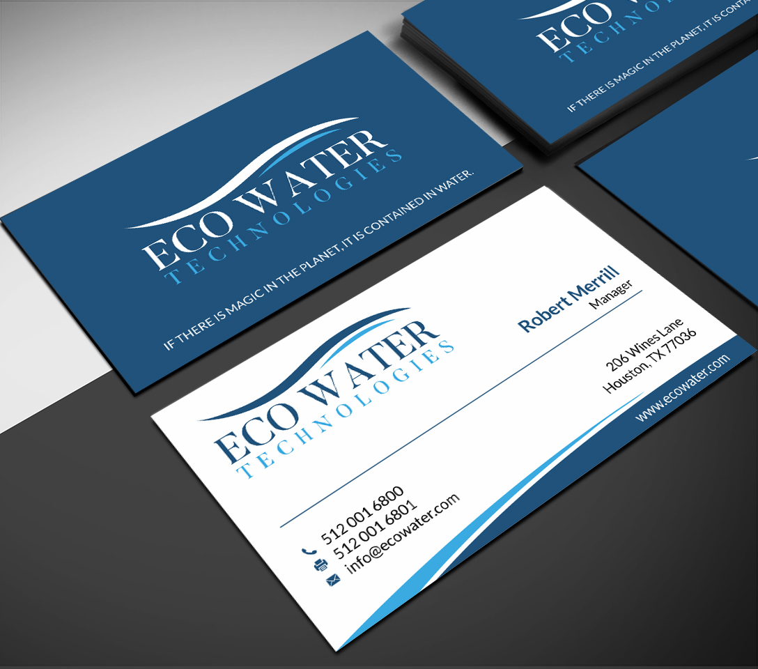 Business Card Design by SKYdesign for ECO Water Technologies, Corp | Design #18662503